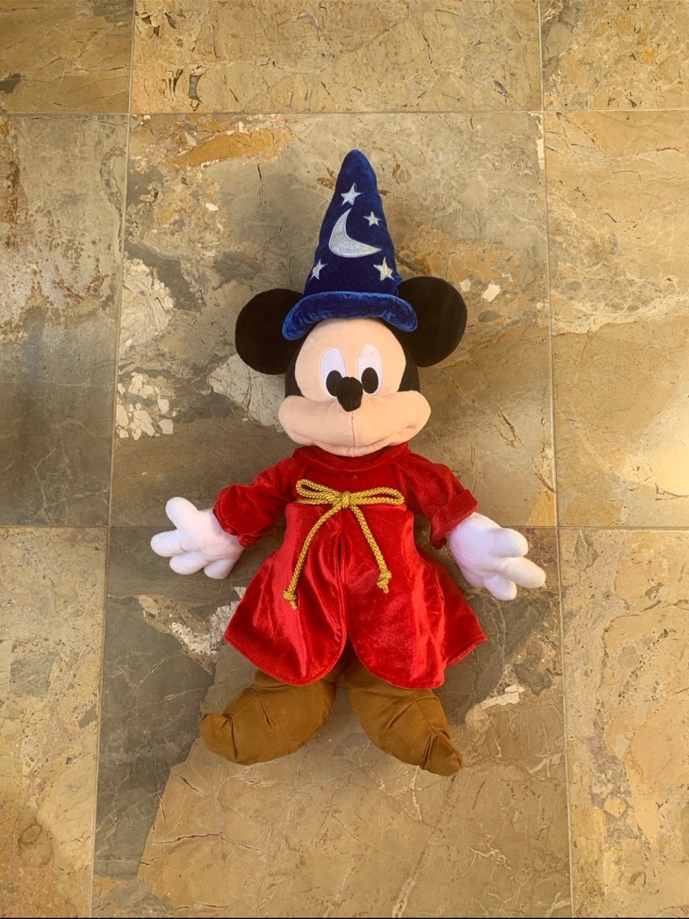 Mickey Mouse Sorcerer Plush Toy - Red Robe & Blue Hat